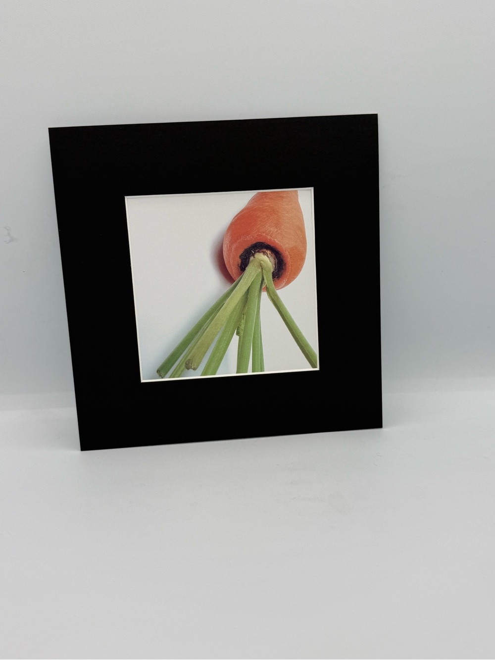 8”x8” Carrot Wall Art with a Black Mat
